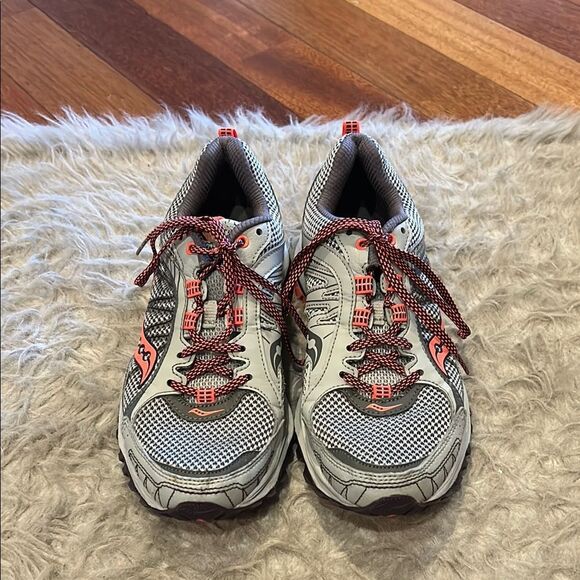 Saucony Excursion TR 9 Gray and Orange Trail Running Shoes - Picture 1 of 8